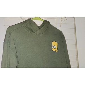 Youth Hooded Sweatshirt BART SIMPSON Old Navy Olive Green LARGE 10/12